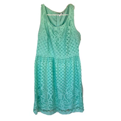 Elle Sheath Dress Sz 6 Mint Green Lace Party Sleeveless Knee Length Summer Fun Foto 1 de 4