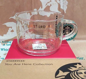 Starbucks Tea or Coffee Mug AMSTERDAM Glass Collection, You Are Here, BRANDNEW!!