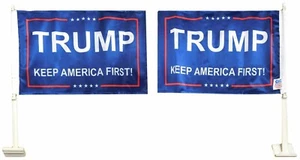 12 Pack Trump 2024 Keep America First! Blue 12"x18" DOUBLE Sided Car Flag - Picture 1 of 5