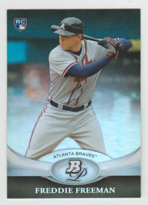 Tarjeta de novato Freddie Freeman Braves 2011 Bowman Platinum #57 SP RC cantidad futura de la corte Foto 1 de 2