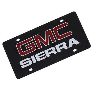 GMC Sierra Dual Logo License Plate (Black) - Imagen 1 de 4
