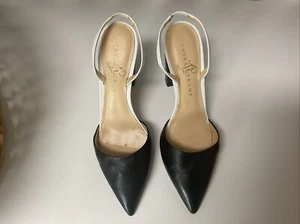 Ivanka trump Leather High Heels Black & White Leather  Slingback  Cami Size 8 - Picture 1 of 15
