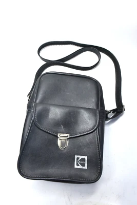 Bolso de hombro vintage de cuero para cámara Kodak terciopelo rojo interior correa ajustable Foto 1 de 4