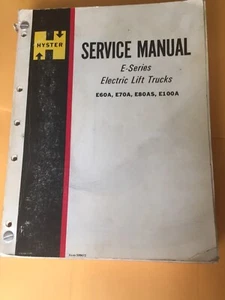 HYSTER E60A E70A E80AS E100A FORKLIFT SHOP REPAIR SERVICE MANUAL OEM Guide Book - Picture 1 of 8