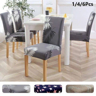 Funda Silla Estampada 1/4/6 Piezas Fundas Elásticas Protector Antideslizante Extraíble Foto 1 de 4