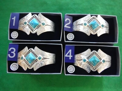 PULSERA BRAZALETE MONTANA PLATEROS TURQUESA Y CRISTALES DE SWAROVSKI *NUEVA* ELIGE UNA Foto 1 de 4