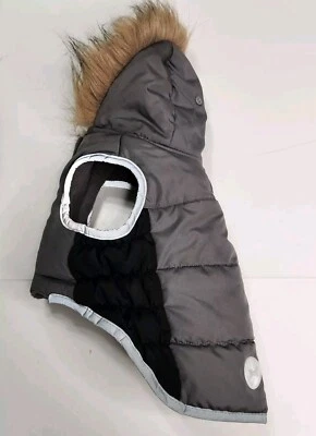 Abrigo Simply Wag Puffy Perro Pequeño Piel Sintética Capucha Snapback Reflectante Arnés Agujero Foto 1 de 4