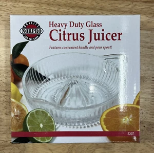Norpro 5207 Heavy Duty Glass Citrus Juicer 2 cup Orange, Lemon , Lime - Picture 1 of 2