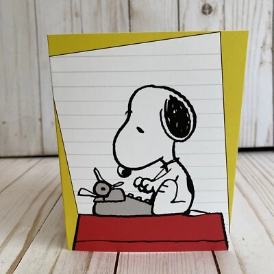 Snoopy Note Greeting Card Blank Typing Letter Typewriter Peanuts Keep In Touch - Image 1 of 4