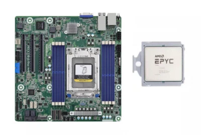 Asrock ROMED8U-2T Motherboard With AMD EPYC 7773X 64 Cores 2.2 GHz 225W CPU - Image 1 of 3