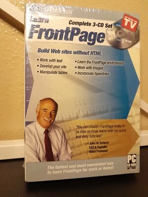 Video Professor - Aprende FrontPage PC CD-Rom Software Juego de discos de 3 CD NUEVO Foto 1 de 2
