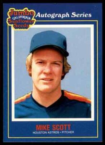 1990 JUMBO CALIFORNIA SUNFLOWER SEEDS AUTOGRAPH SERIES MIKE SCOTT #22 OF 24