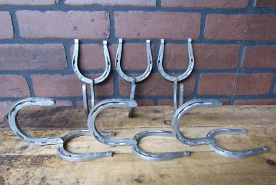 Conjunto de seis ganchos cabides chapéu casaco cavalo vintage 6 3/4" longo cowboy faroeste - Imagem 1 de 4
