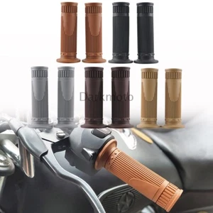 Vintage Motorcycle 7/8" 22mm Handlebar Hand Grips Rubber Handle Bar Universal - Picture 1 of 17