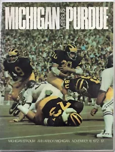 Libro del programa de fútbol americano universitario de la Universidad de Michigan vs Purdue 18 de noviembre de 1972 - Imagen 1 de 2