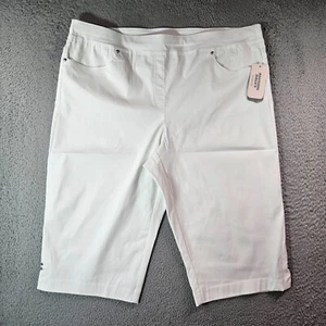 NWT Allison Daley Capri Pull On Pants Women 22 W Stretch White NEW - Picture 1 of 11