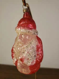 Antique Wood Cutter Santa with Tree 1920's German Glass Christmas Ornament - Picture 1 of 9