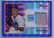FELIPE PEREZ ~ 2010 Bowman Draft USA Baseball Jerseys Blue #USAR16 (A197)