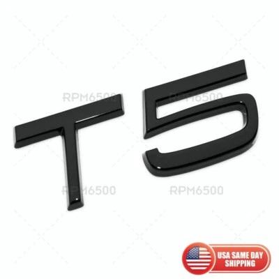 For Volvo T5 Rear Trunk Lid Letter Logo Badge Nameplate Emblem Sport Gloss Black Foto 1 de 4