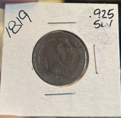 1819 Great Britain GeorgeIII Silver Shilling - Image 1 of 2