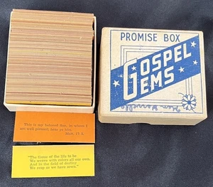 Scatola promessa vintage GEMME EVANGELICHE versetti biblici cristianesimo religioso GSH Seymour IN - Foto 1 di 3