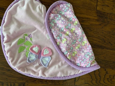 Baby Girl Pink Boppy Nursing Pillow Cover Luxe Velvet 3D Butterfly EUC - Image 1 of 3