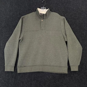 Orvis Signature Pullover Men's Extra Large Green Quarter 1/4 Snap Fleece Sweater - Picture 1 of 7