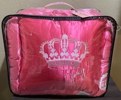 Juicy Couture Pink Satin w/Crowns &JC Monograms QUEEN Set Comforter,Shams,Pillow - Image 1 of 4