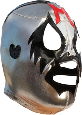 Wrestling Maschera Lycra Lucha Libre Luchador Mask Taglia Adulto Argento - Immagine 1 di 4