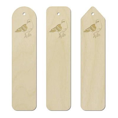 AZEEDA 3 x 'Cute Pigeon' Birch Bookmarks (BK00033320)