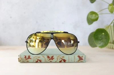 Vintage 1980s Sunglasses NOS Multicolor Taiwan Aviator Cowboy Western Grandpa - Image 1 of 4
