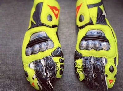 Dainese FULL METAL 6 Replica Valentino Size XS New Unused Yellow Leather Gloves - Image 1 of 4