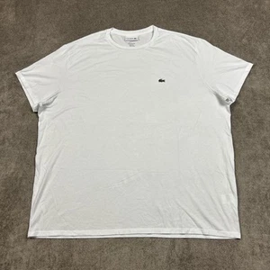 Lacoste Shirt White Crewneck Size 4XL FR 9 Regular Fit Croc Logo EUC - Picture 1 of 8