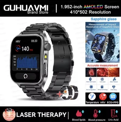 Laser health conditioning Blood oxygen Pressure Smart Watch 650nm Dual probe - Image 1 of 4