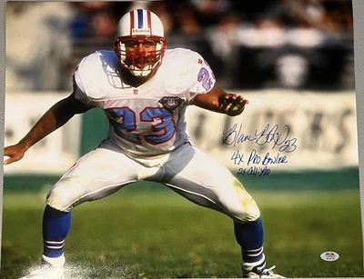 BLAINE BISHOP 2 Inscriptions Signed Autographed 16x20 Photo Tennessee Titans PSA - Image 1 of 3