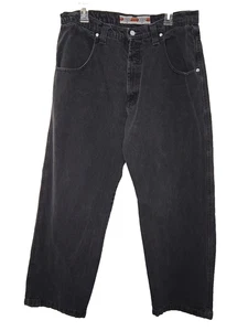 Jeans Zonz 38X32 de Colección Negros Y2K Pierna Ancha Sueltos Patinador Grunge Emo Indie Sleaze - Imagen 1 de 8