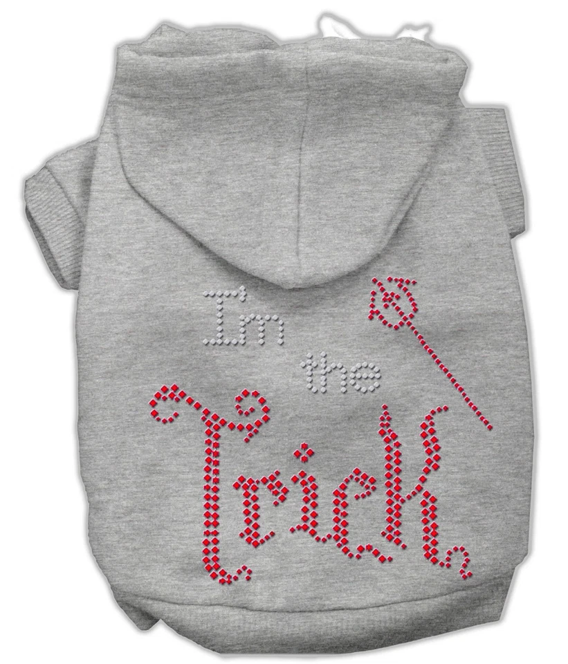 I'm the Trick Rhinestone Hoodies Grey XS  - Image 1 of 1