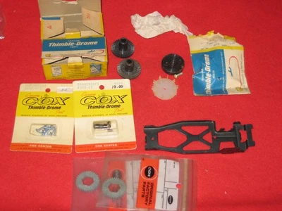 LOT VINTAGE COX  PARTS CORVETTE EAGLE MERCEDES etc MODEL CAR ENGINE - image 1 of 4