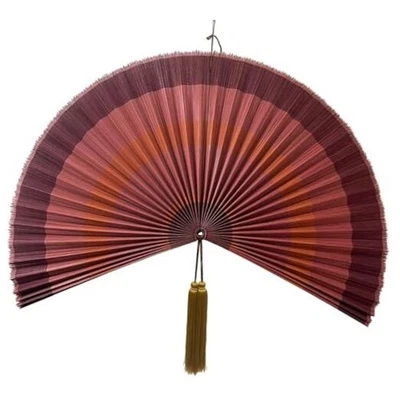 Decoración de pared de ventilador, decoración de ventiladores de pared chinos japoneses, colgante boho 60 pulgadas terracota Foto 1 de 4