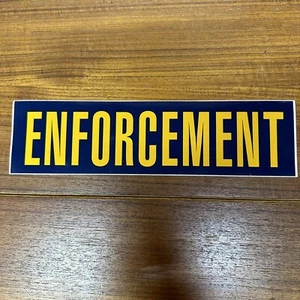 Vintage Enforcement 10 Inch Bumper Sticker Navy And Gold - Picture 1 of 4