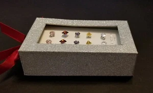 ~ 5 Pairs Multi-Color Shapes C Zirconia Earrings Box~ Kohls~Nickel Free Silver~  - Picture 1 of 8