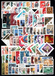 RUSSLAND, UDSSR Sc#3063/3294, Sammlung 1966: 130+ Briefmarken & 3 Bogen postfrisch NH mit OG - Bild 1 von 4
