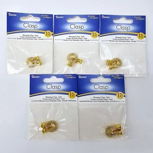 5 Darice Jewelry Designer® Clasps - Gold -Kumihimo Cord Clasps - 5 New In Pack - Picture 1 of 2