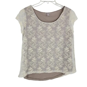 Dantelle Lace Floral Layered Shirt Blouse Medium Coquette Dainty Fairy Delicate - Picture 1 of 3