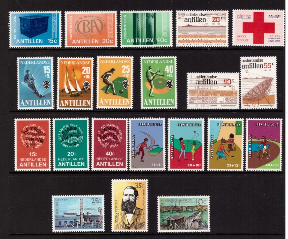 Netherlands Antilles 1978 selection 6 full sets MNH mint stamps - Image 1 of 1