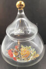 Vicking Glass Candy Dish / Potpourri Jar With Lid Beautiful Floral 