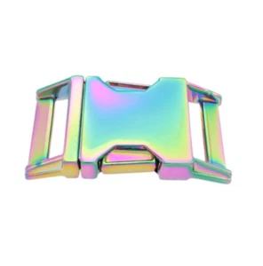 Steckschnalle 17,20,25,30mm Metall Regenbogen - Picture 1 of 7