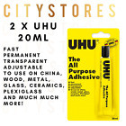 New 2 x UHU 20ml Clear All Purpose Glue Adhesive Fix Repair Diy  Plastic Wood