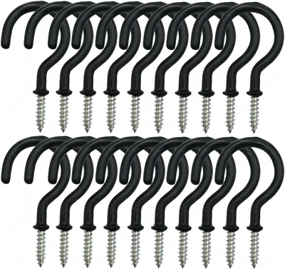 24 PIEZAS Ganchos de Tornillo Negro 2.2" para Colgar Luces y Plantas de Cadena Exterior - Imagen 1 de 4