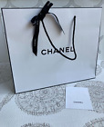 Chanel Paris Designer White Gift Carry Bag & Black Chanel Ribbon Euc Packaging